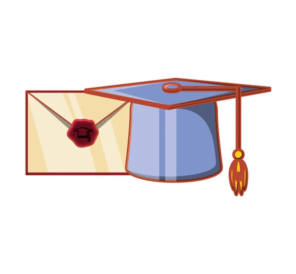 Tarjeta de invitación para la graduación sombrero — Archivo Imágenes Vectoriales