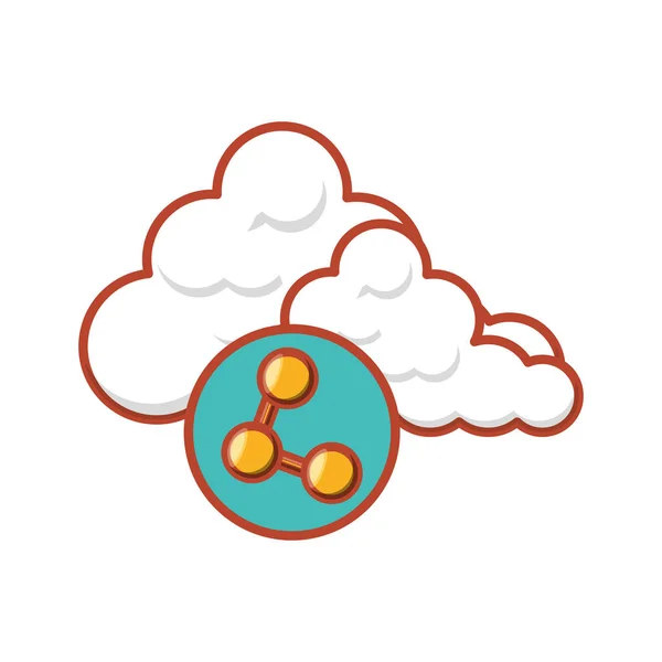 Servidor de computación en nube con símbolo de acción — Archivo Imágenes Vectoriales