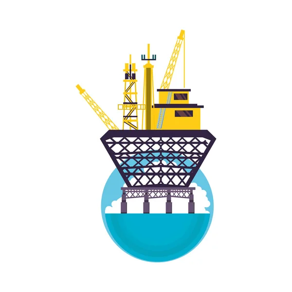 Значок морской нефтяной платформы — стоковый вектор
