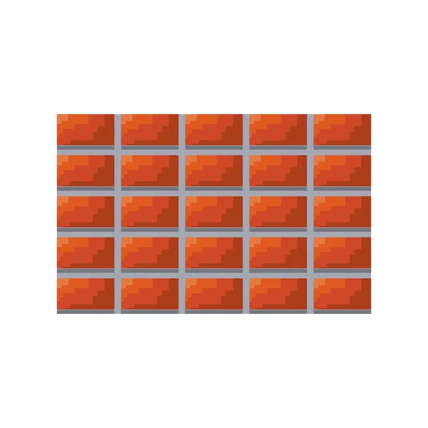 Pixel gry wideo Cegła ściana — Wektor stockowy