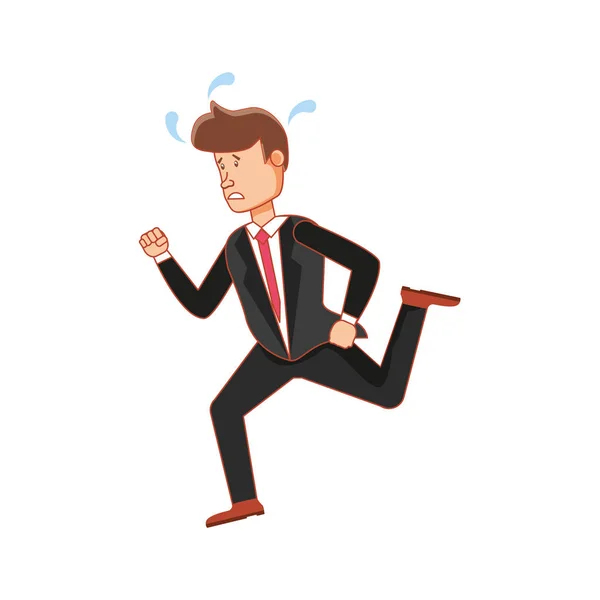 Hombre de negocios elegante carácter avatar funcionamiento — Vector de stock