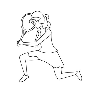 kadın Tenis raket ile oynuyor