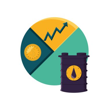 istatistik çubukları ile benzin varil