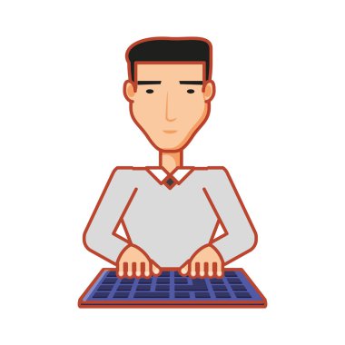 klavye ile zarif işadamı