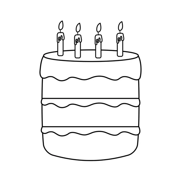 Icono de pastel de cumpleaños — Archivo Imágenes Vectoriales