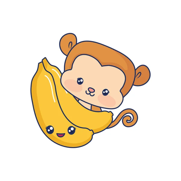 Lindo mono animal bebé — Vector de stock