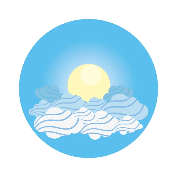 Nube sol día cielo sol luz diseño — Vector de stock