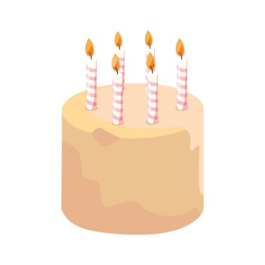 Mumlar kutlama Doğum günü pastasıyla