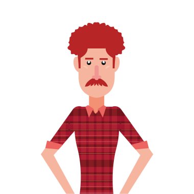 Beyaz arka planda adam portre karakteri