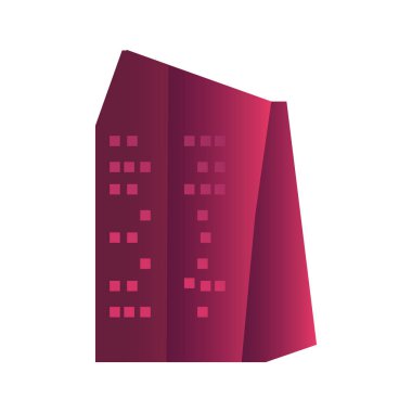 Beyaz arka plan üzerinde futuristik binada