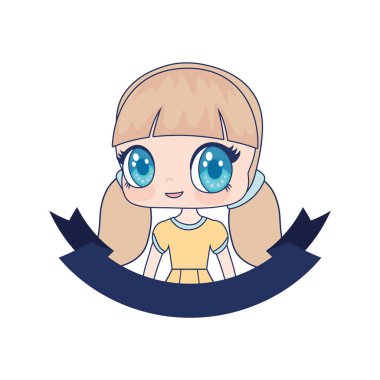 anime karikatür kız portre sevimli şerit