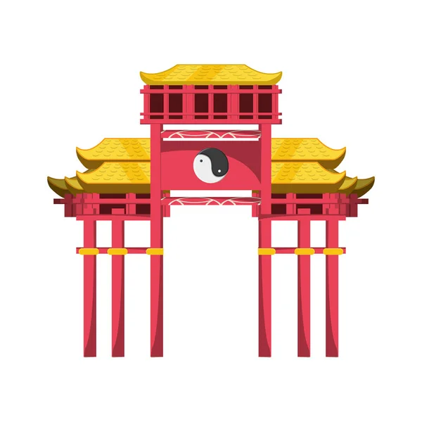 Китайский портал изолированный значок — стоковый вектор