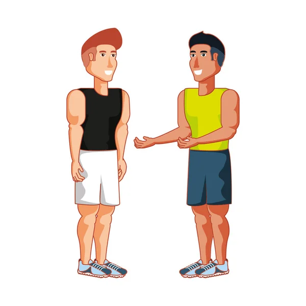 Young athletic men avatar character — Stock Vector
