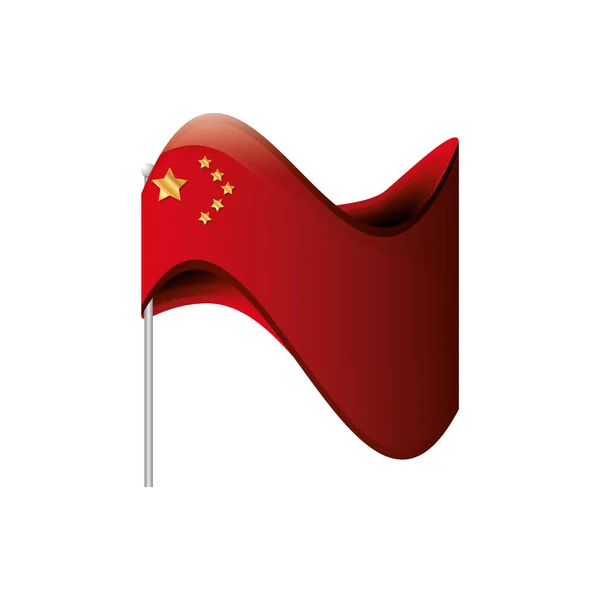 Flaga Chin w patyku na białym tle ikona — Wektor stockowy