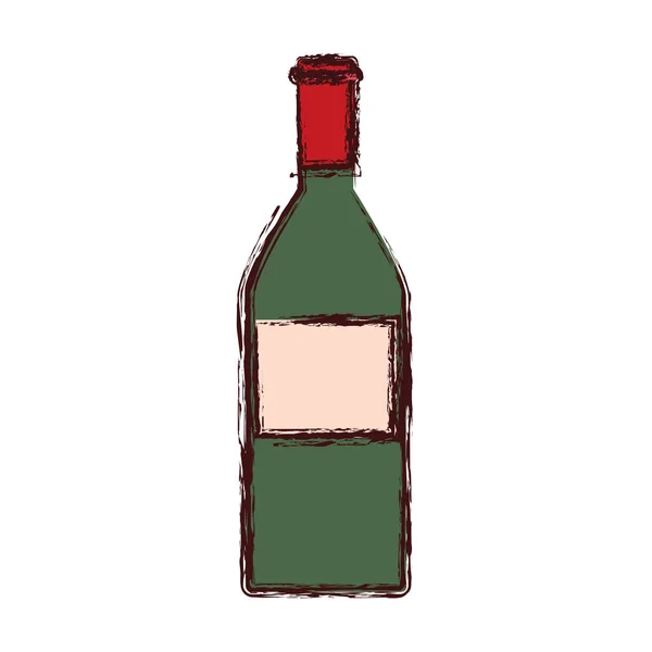Bottiglia di vino bere alcol icona — Vettoriale Stock