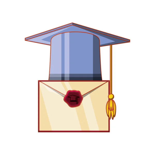 Carte d'invitation pour la graduation chapeau — Image vectorielle