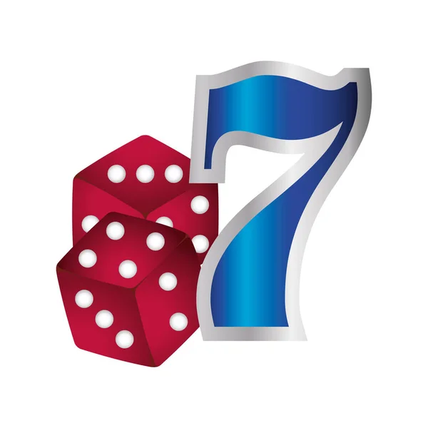 Казино покер семь джекпот и кубики — стоковый вектор