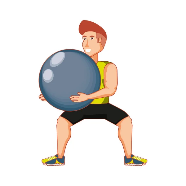 Joven atlético practicando pilates — Vector de stock