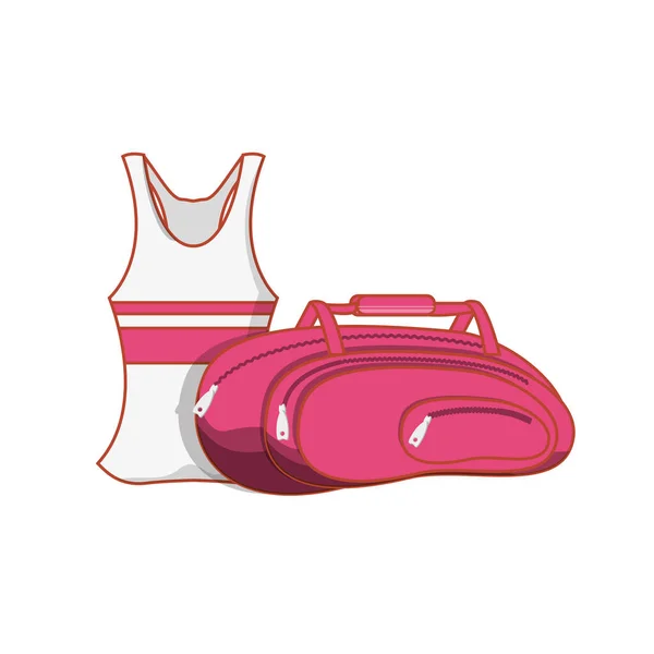 Camisa de tenis femenina con bolsa — Vector de stock