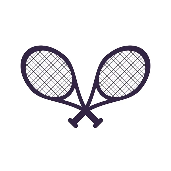 Raquettes de tennis croisées icône isolée — Image vectorielle