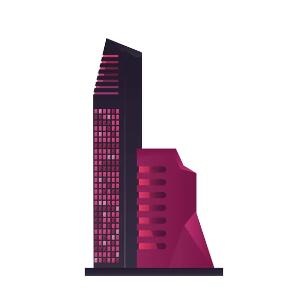 Edificio futurista sobre fondo blanco — Vector de stock