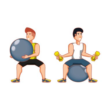 Pilates pratik genç atletik erkekler