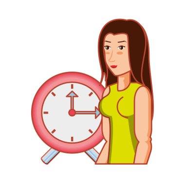 saat ile genç atletik kadın