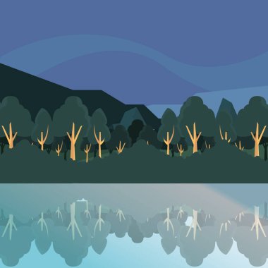 ağaçlar dağ doğal manzara ile nehir