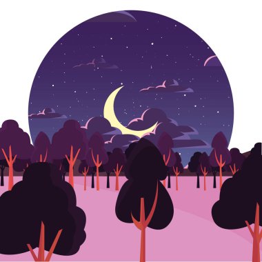 ay doğa doğal manzara orman yıldız