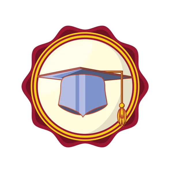 Timbre de sceau avec graduation chapeau — Image vectorielle