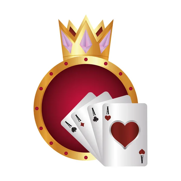 Золотая корона покера казино — стоковый вектор