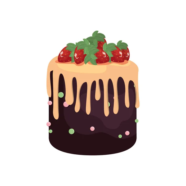 Sweet cake celebration birthday — Stock Vector