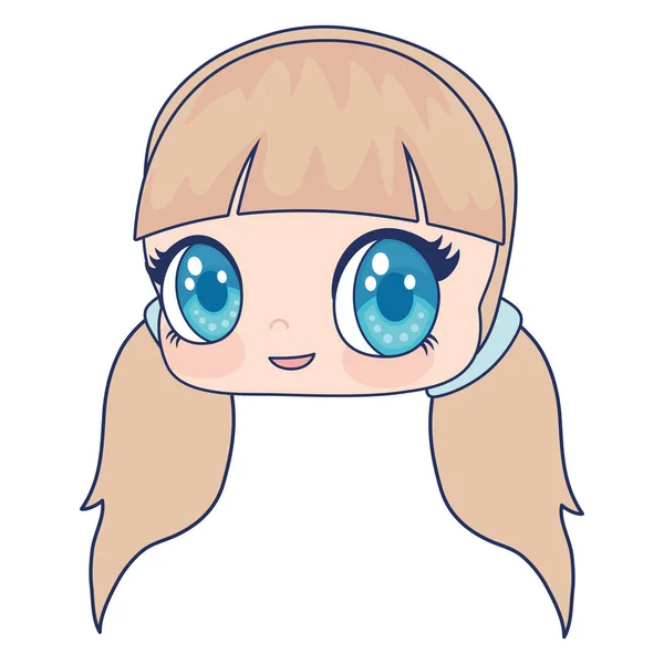 Anime meisje icoon — Stockvector