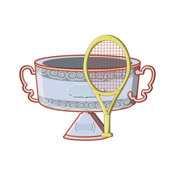 Trophy cup with racket tennis — Stock Vector