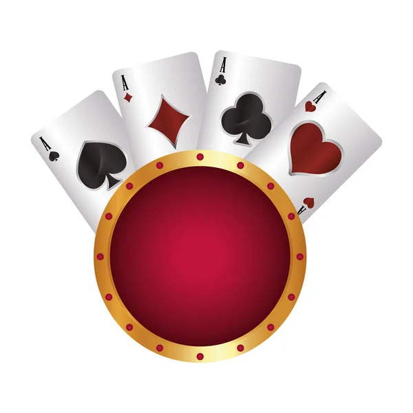 Casino cartas de poker aces plantilla de tablero — Vector de stock