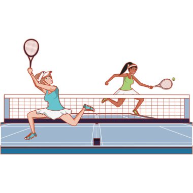 kadın mahkemede tenis pratik