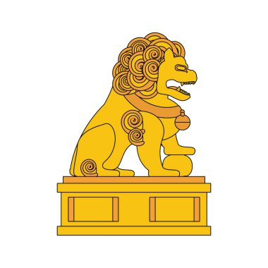 Altın simgesi Çinli aslan heykeli