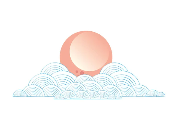 Cloud sun day sky sunlight design — Stock Vector