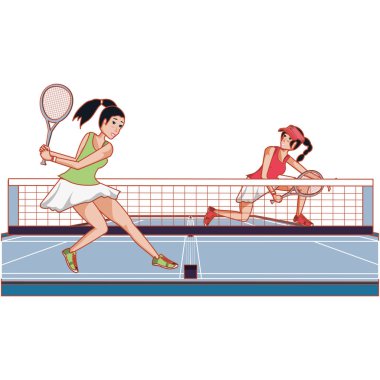 kadın mahkemede tenis pratik