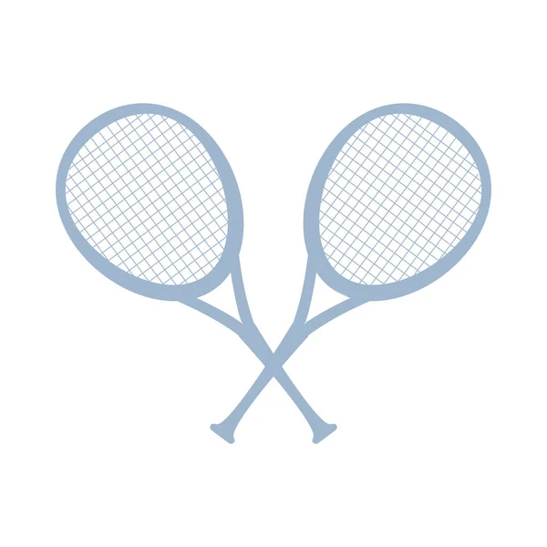 Crossed tennis rackets isolated icon — Stock Vector