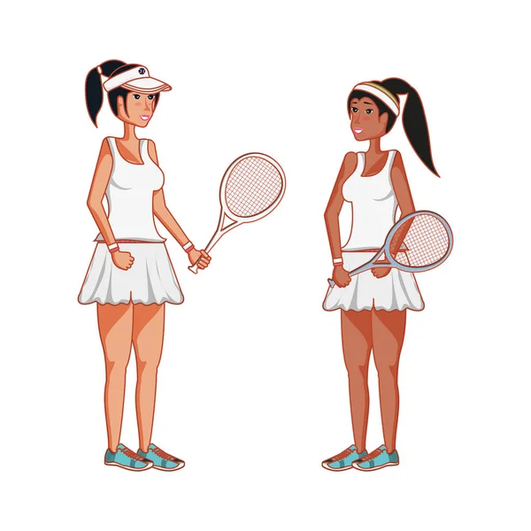 Kobiety tenis gra postać avatar — Wektor stockowy