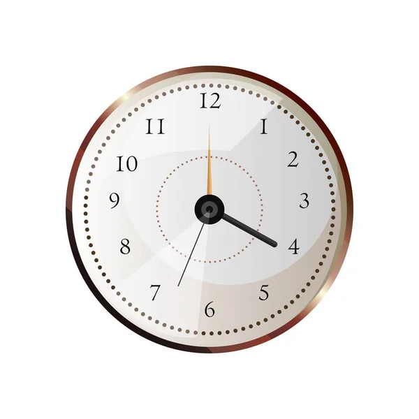 白い背景の上の丸い時計アクセサリー — ストックベクタ