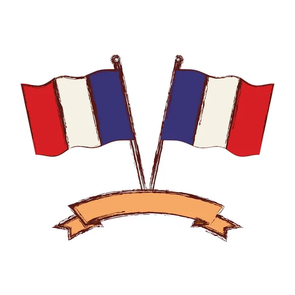 Design französischer Flaggen — Stockvektor
