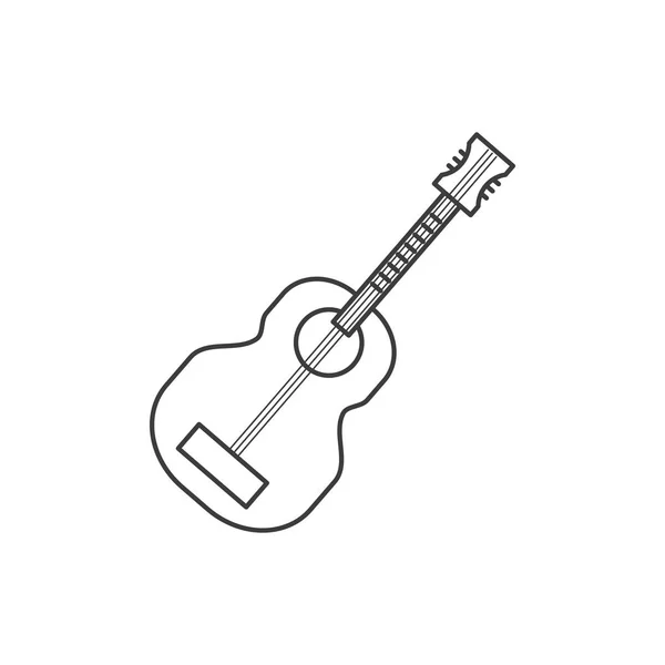 Ícone de instrumento de guitarra acústica — Vetor de Stock