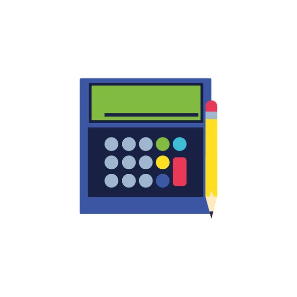 Calculator math finance with pencil — Stock Vector
