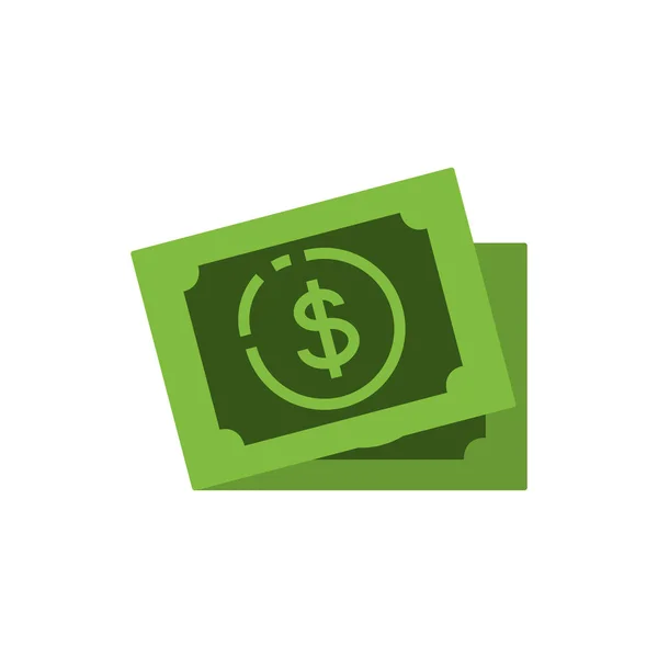 Billets dollar icône isolée — Image vectorielle