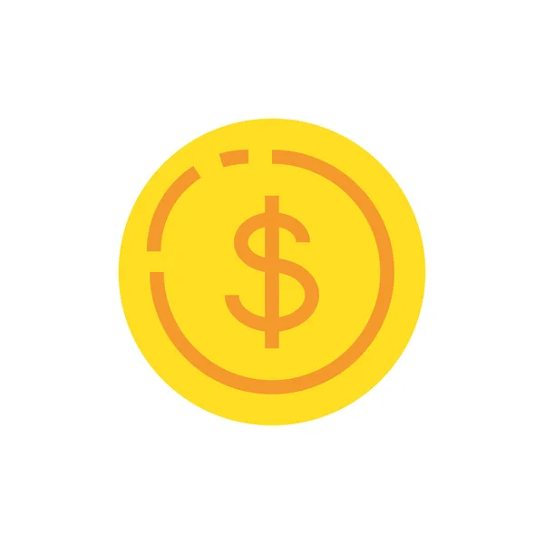 Munt dollar geïsoleerde pictogram — Stockvector