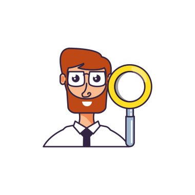 Büyüteç ile işadamı zarif