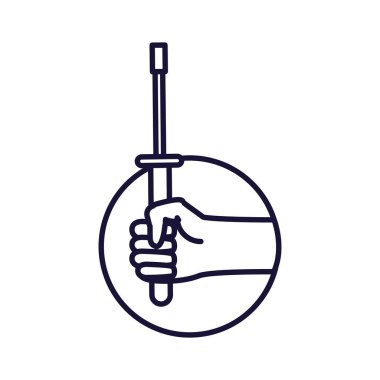 çerçeve dairesel Tornavida Aracı ile el