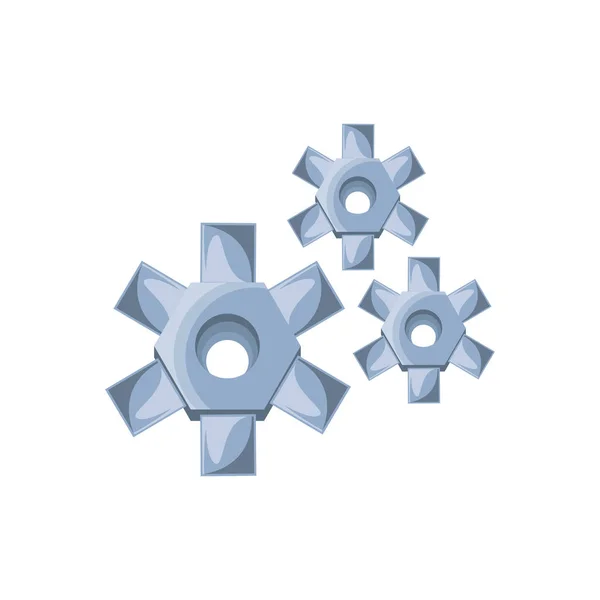 Gears pinions machine isolated icon — Stock Vector